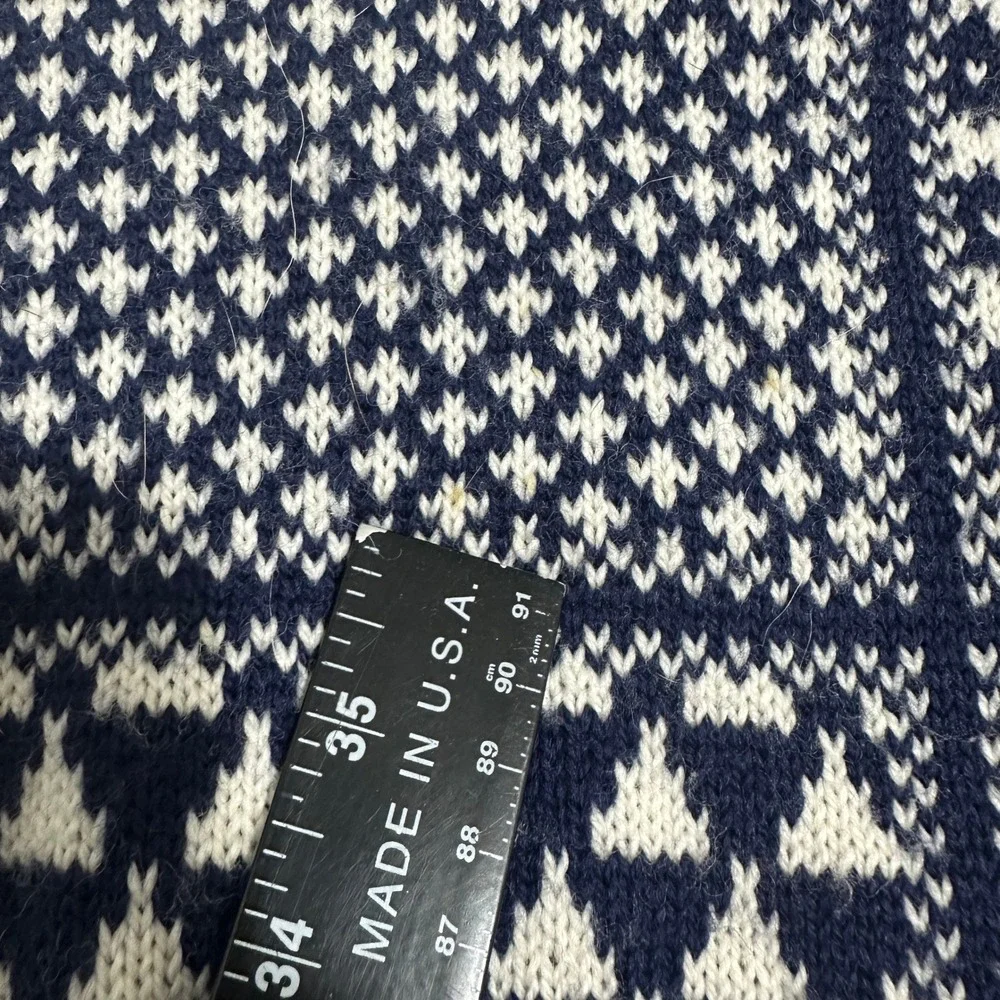 Rainbow Woollies Pure Falkland Wool Crewneck Sweater Patchwork Geometric Mens M